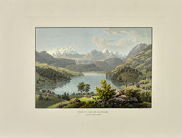 Lungern, vue partielle depuis le nord. Herde ; Kaiserstuhl ; lac de Lungern ; Wetterhorn